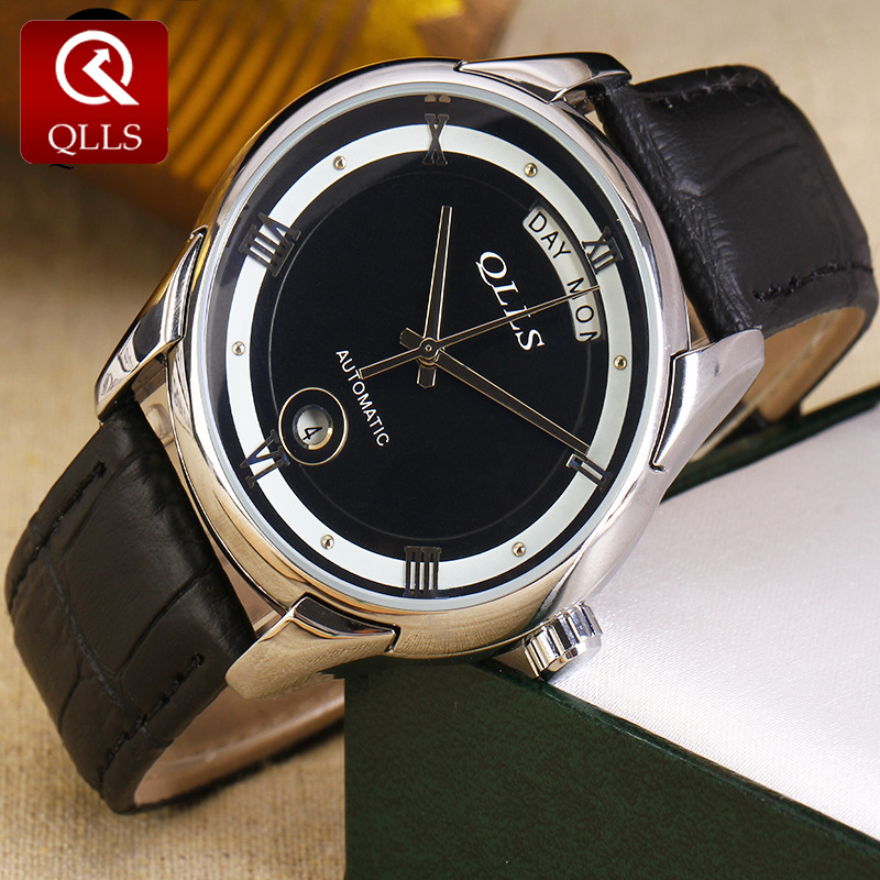 新款 商务全自动机械瑞士潮流手表时尚精钢皮带钢带钨钢国产腕表