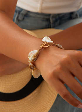 精致网红珍珠首饰品贝壳欧美