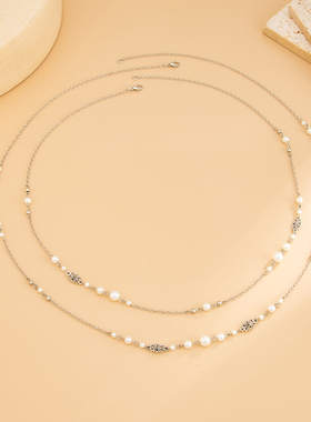 2件套珍珠十字链长项链套装