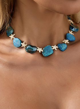 波西米亚贝壳海星串珠锁骨链
