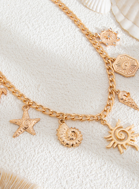 欧美跨境时尚个性夸张鱼尾项链