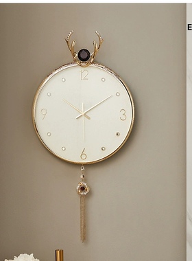 现代轻奢时尚壁钟客厅餐厅动物时钟挂钟创意钟表静音时钟壁挂表