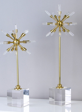 高端蓝水晶摆件紫水晶花球摆件客厅玄关别墅高级感乔迁装饰品摆件