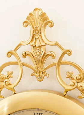 欧式轻奢黄铜大象钟表挂钟客厅家用时钟挂墙现代艺术网红创意挂表