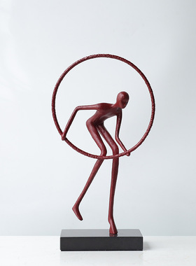 现代铸铁抽象人物雕塑摆件酒柜电视柜创意家居样板房艺术装置摆件