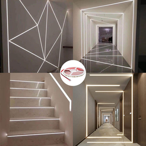 led灯带24v自粘裸板低压条形线性灯铝槽客厅吊顶橱柜线型灯贴装饰 - 图2