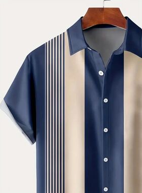 拼色格子男士单排扣免烫衬衫