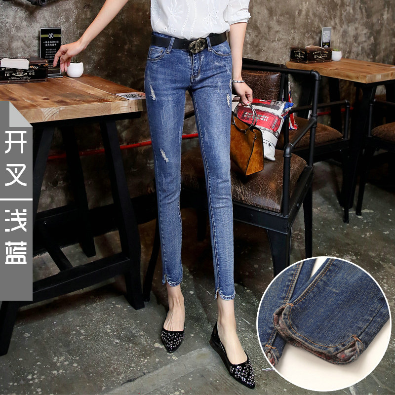 2025春女式牛仔裤女小脚裤九分裤薄款学生修身显瘦弹力铅笔打底裤,淘宝优惠券,粉丝福利购,淘宝优惠卷