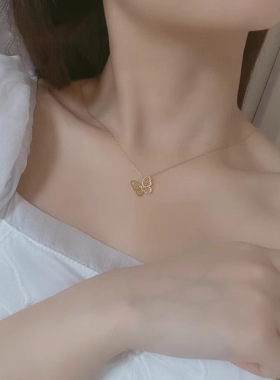 花丝蝴蝶项链爆款锁骨链轻奢高级
