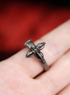 十字金刚铃戒指男古典特色少数民