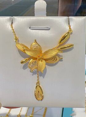 奢华中国风时尚大花流苏吊坠项链