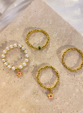 高温烧蓝樱花戒指女轻奢时尚爆闪