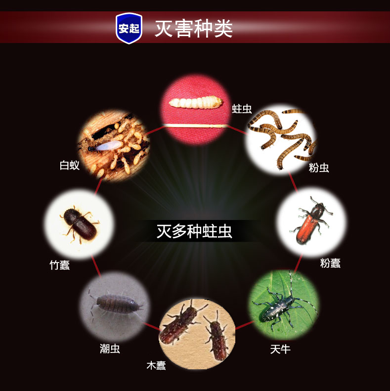 安起灭蛀虫杀虫剂实木头除清家用药 泓聚家居灭鼠/杀虫剂