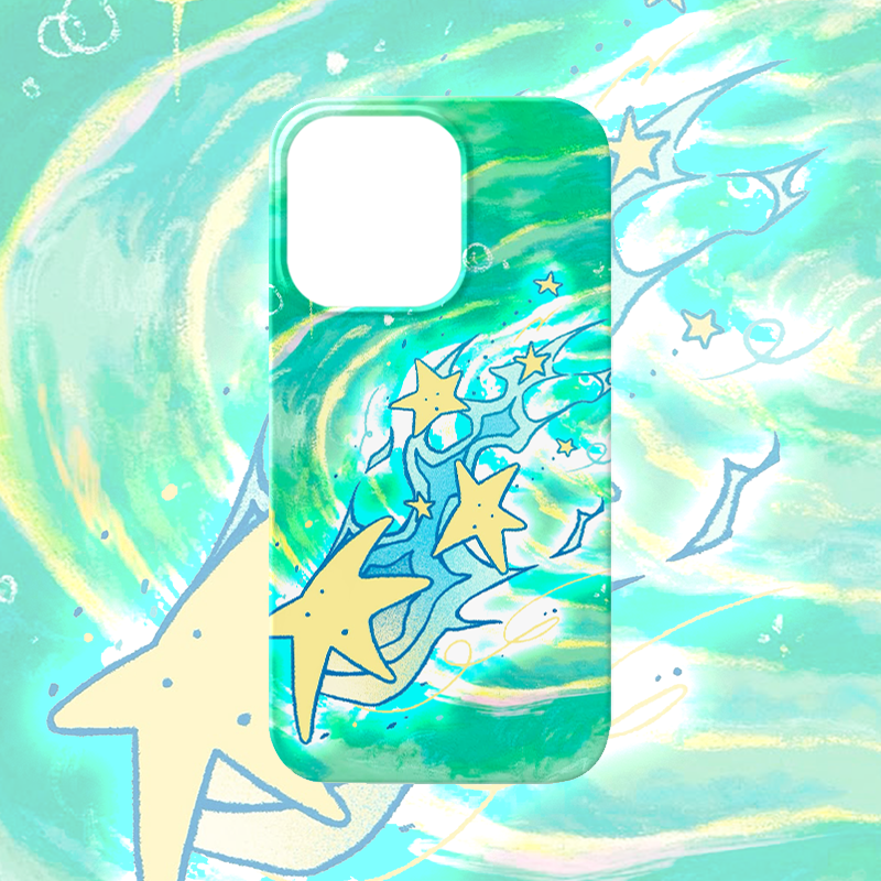 y2k幸运星艺术手机壳适用iPhone17promax苹果16菲林13小清新14小米15绿色oppo华为mate70荣耀P80红米vivox200 - 图0