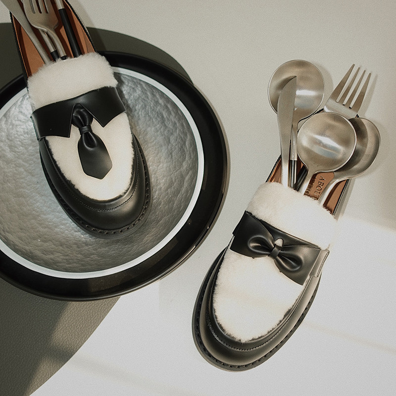 【断码福利】BIUCILI 原创设计师冬日羊毛学院圆头日常女乐福鞋,淘宝优惠券,粉丝福利购,淘宝优惠卷