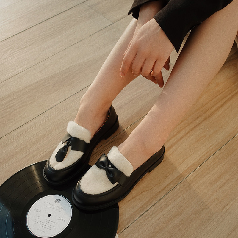 【断码福利】BIUCILI 原创设计师冬日羊毛学院圆头日常女乐福鞋,淘宝优惠券,粉丝福利购,淘宝优惠卷