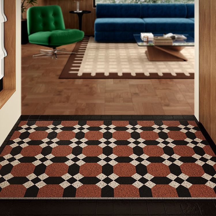 美式复古入户地垫门口耐脏可裁剪进门防滑垫玄关刮泥蹭土丝圈地垫 - 图2