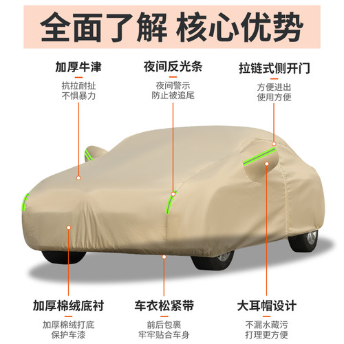 专用东风日产新骐达专用车衣车罩防晒防雨尘隔热遮阳盖布厚汽车套 - 图3