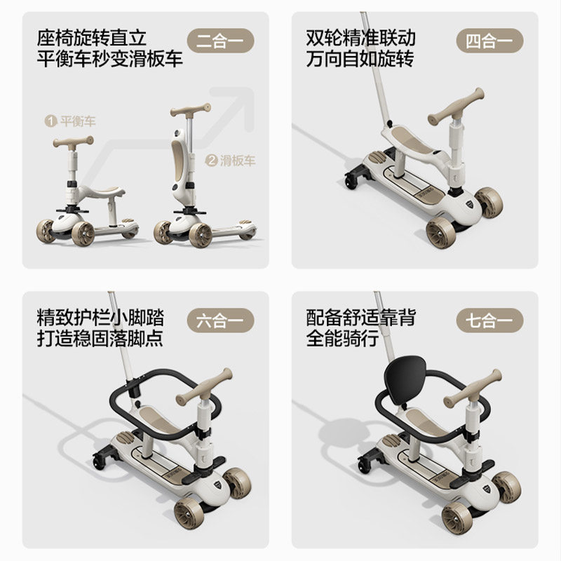 贝易至尊Pro滑板车1到3岁6岁宝宝儿童车婴儿滑行学步车溜娃神器,淘宝优惠券,粉丝福利购,淘宝优惠卷