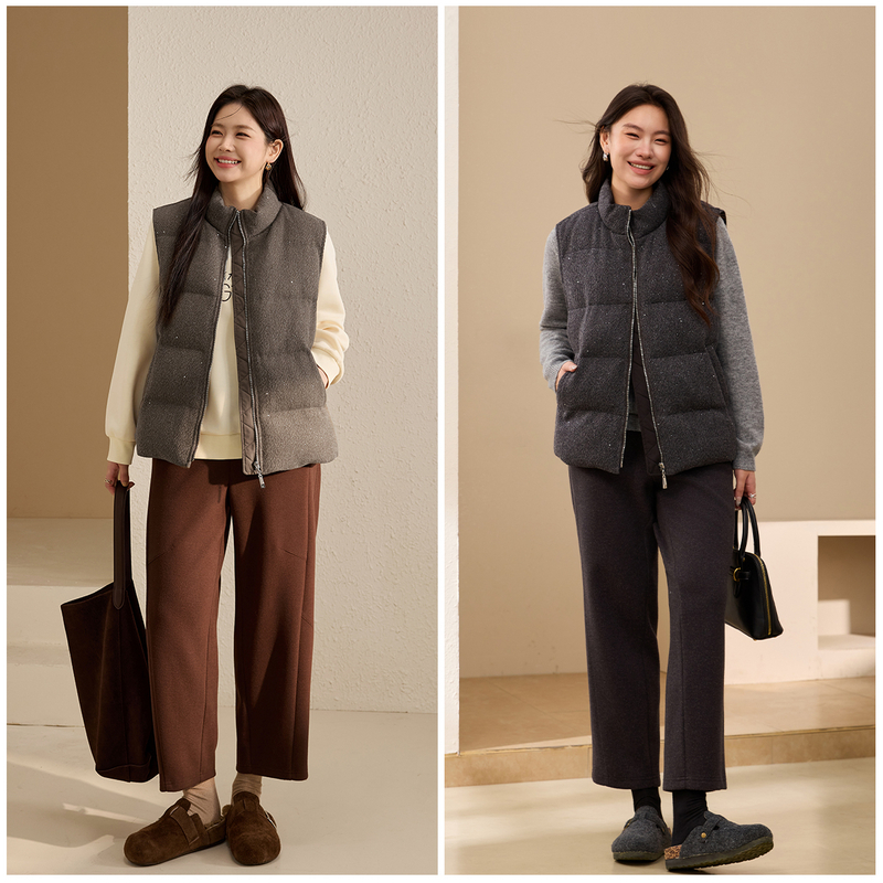 【加厚保暖立领棉服】纤莉秀大码女装百搭棉马甲胖mm2025冬装新款 - 图2