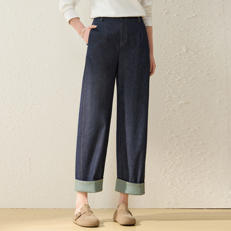 【慵懒深色百搭裤子】纤莉秀大码女装复古气质长裤胖mm2026春新款,淘宝优惠券,粉丝福利购,淘宝优惠卷