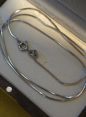 素银纯银八角蛇骨女可叠戴锁骨链