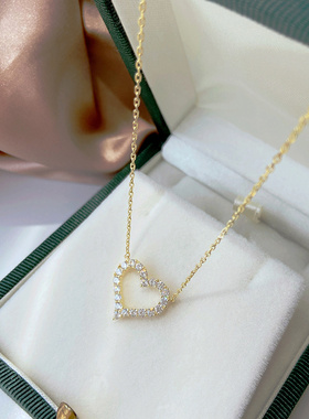 Love爱心吊坠女纯银女神项链礼物