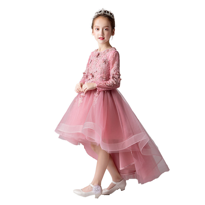 儿童礼服公主裙女童生日小女孩花童婚纱主持人钢琴演出服长袖秋冬,淘宝优惠券,粉丝福利购,淘宝优惠卷