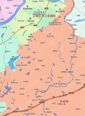 今年新乐平市地图1.1米行政交通线路分布防水贴图街道市区