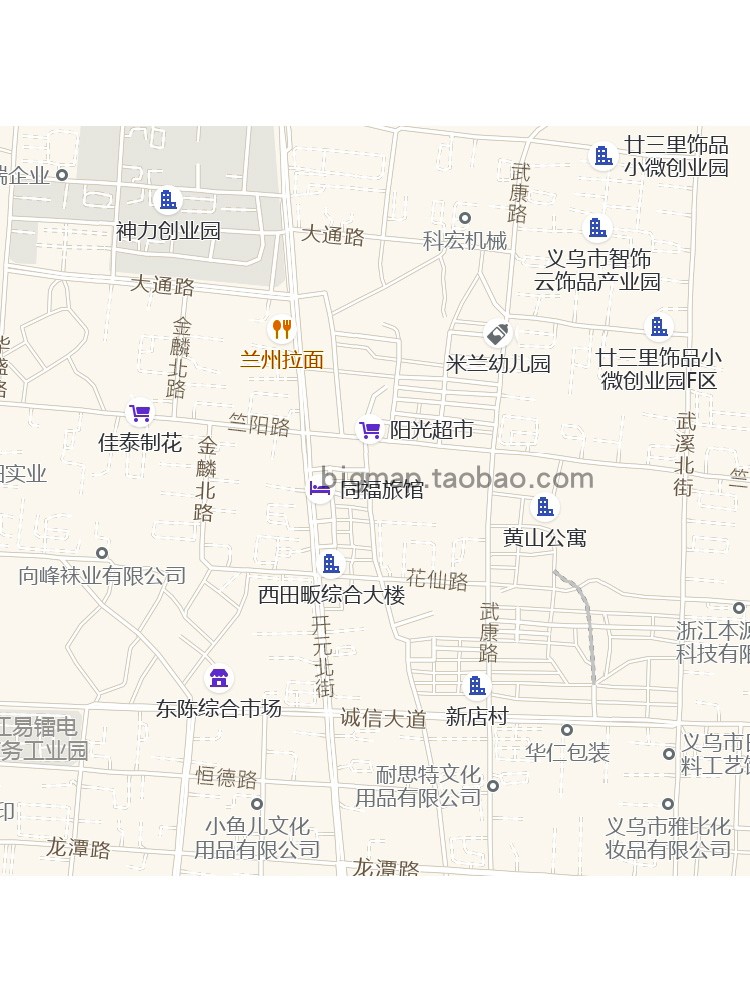 义乌市廿三里街道地图 2022路线定制区县城市交通区域划分贴图 - 图0