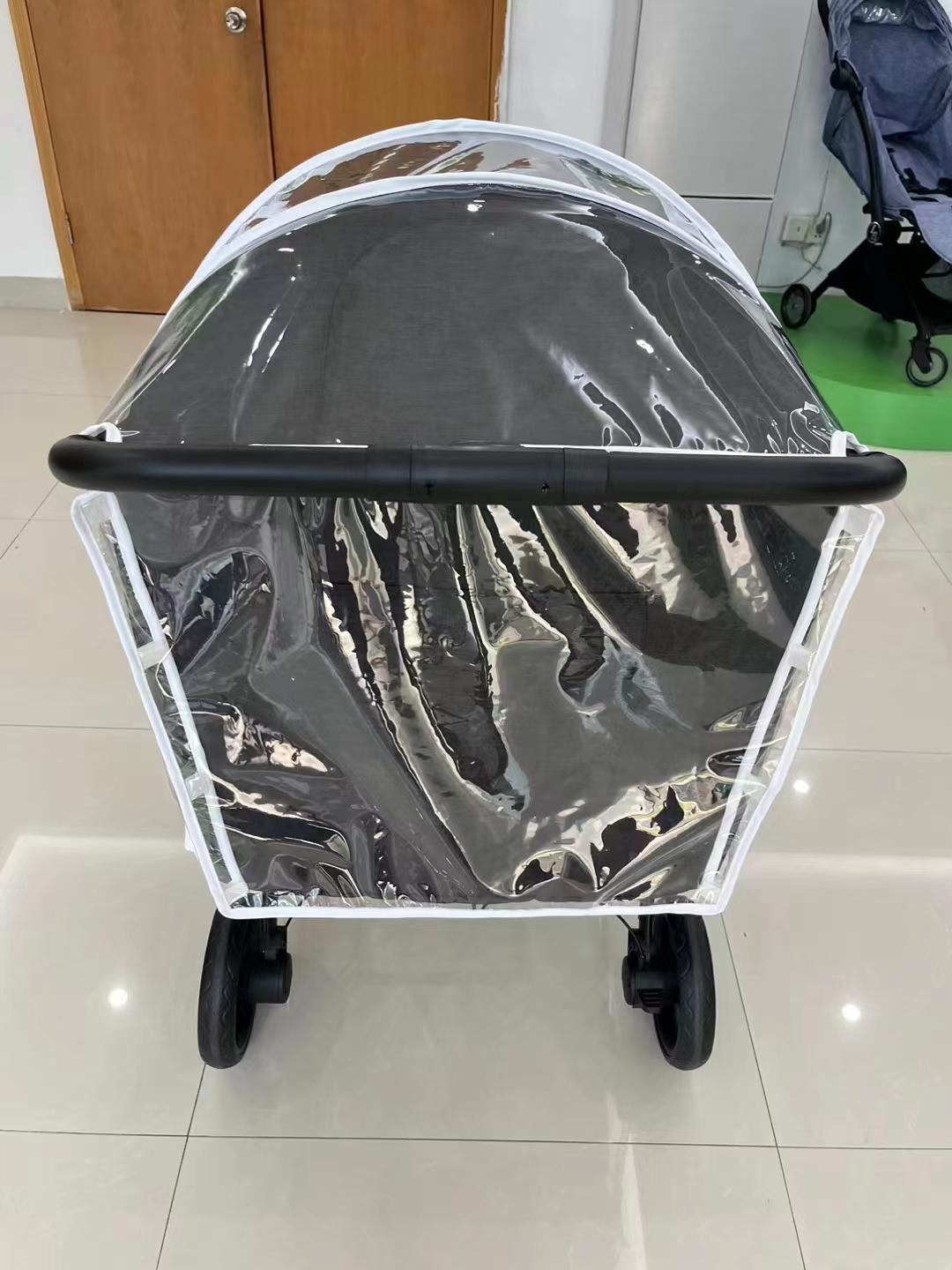 双人座儿童推车婴儿车360度包裹雨罩防风防雨防飞沫防尘罩挡风 - 图2