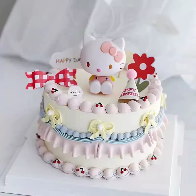 Net red cartoon KT Cat Jade Gui Dog Melati Crico Mipanga Lingna Princess Birthday Cake Decoration Swing