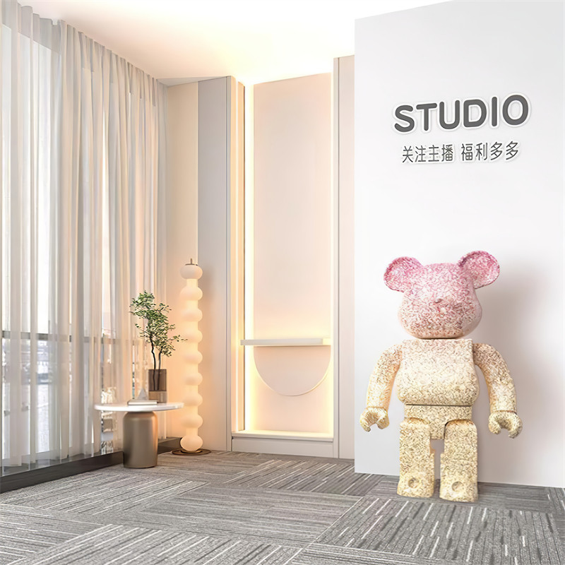 室内新款主播背景墙窗外风景书架唯美古风温馨卧室直播间背景墙布