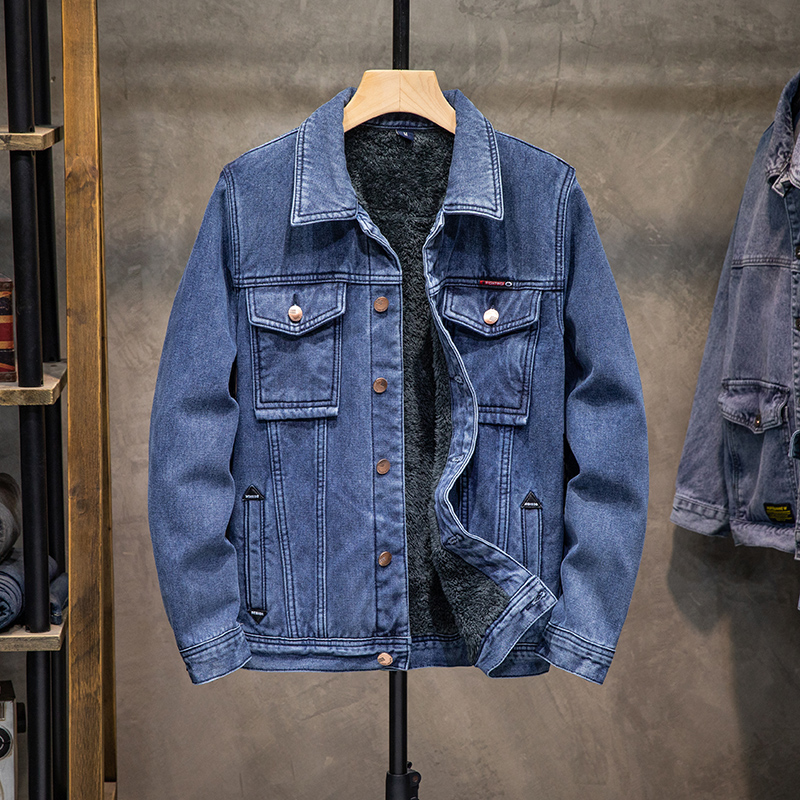 秋冬季牛仔外套男加绒加厚宽松百搭潮流青年大码帅气保暖休闲夹克,淘宝优惠券,粉丝福利购,淘宝优惠卷
