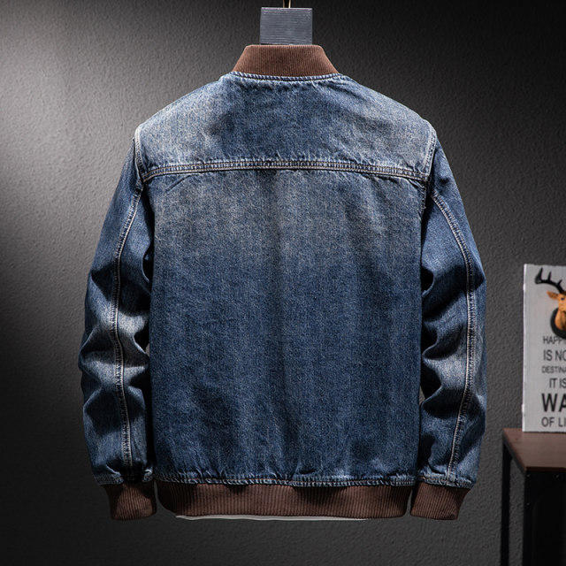 Spring and autumn stand collar loose denim jacket