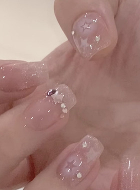 无人区玫瑰短款星星猫眼穿戴甲