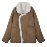 Vintagetang American Retro Brown Lambskin Fur All -in