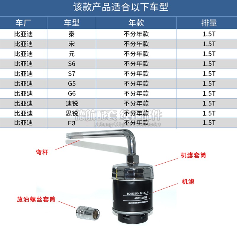 适配比亚迪宋MAX思锐G5 G6速锐1.5T机油机滤套筒扳手换油工具套筒 - 图0