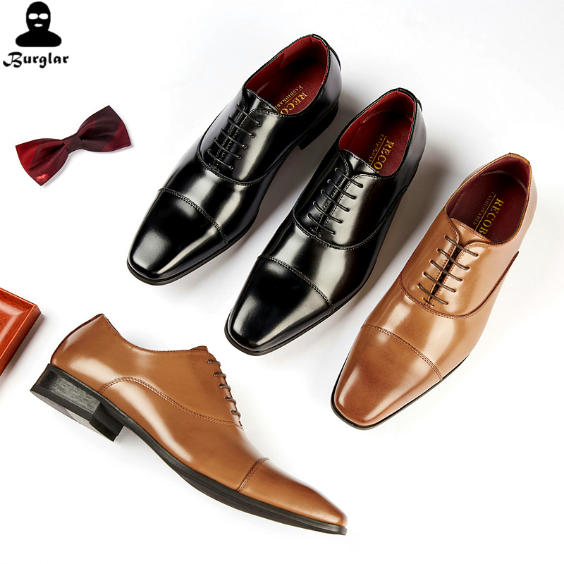 男士商务真皮鞋三接头 Men Business Leather Dress Shoes Office - 图1