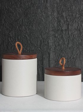 中古风复古风胡桃木贴皮格首饰盒装饰品样板间酒店实木储物盒摆设