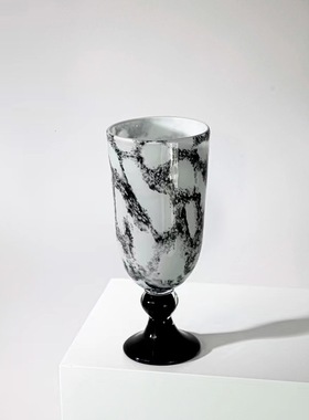 中古风手工艺术玻璃几何创意花器复古风样板间客厅疏离花瓶装饰品