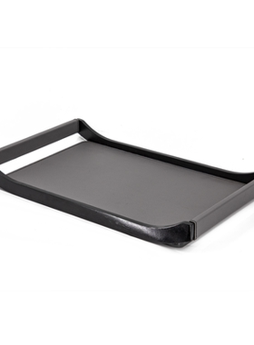 不锈钢+皮革现代简约客厅托盘