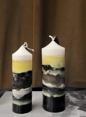 中古风手工浪漫几何蜡烛创意装饰品摆设样板间售楼处复古风蜡烛