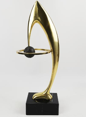 现代轻奢进口黄铜烛台摆件