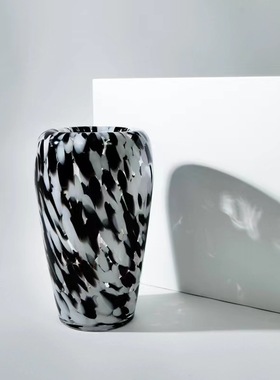 中古风手工艺术玻璃几何创意花器复古风样板间客厅疏离花瓶装饰品