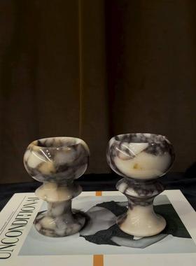 中古风复古风天然石材异形蜡烛香薰装饰品摆件样板间少众蜡烛摆设