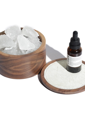 现代轻奢简约意式胡桃木天然白水晶蓝莹石黑曜石无火精油扩香器