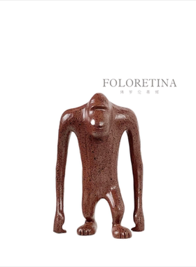 简约意式极简金属铸造金刚猴子猩猩创意样板间售楼处高端动物摆件