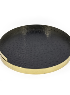 不锈钢+皮革现代轻奢客厅托盘