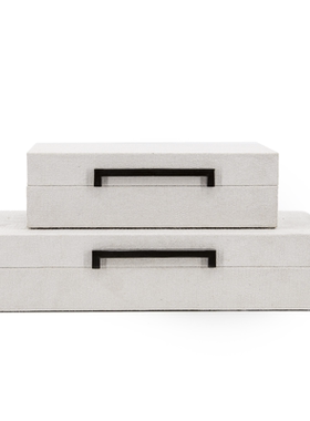 皮革现代简约书房收纳盒